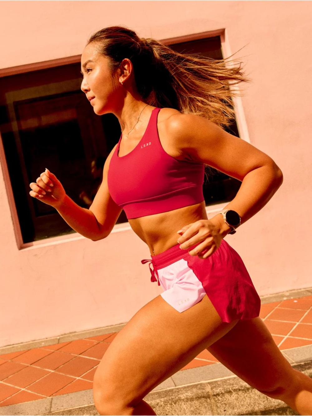 LSKD Accelerate 3" Mid-Rise Running Short Scarlet Marshmallow XS NEW WITH TAGS - Picture 11 of 13